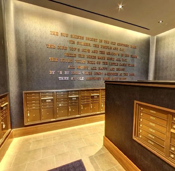 Mail Room at The Residences at Omni Louisville Apartments in Louiseville, KY